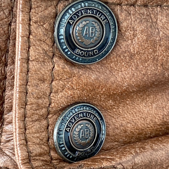 Vintage Men's Brown Leather Bomber Jacket Women Sz M Stand Collar Aviator Retro - Picture 2 of 16